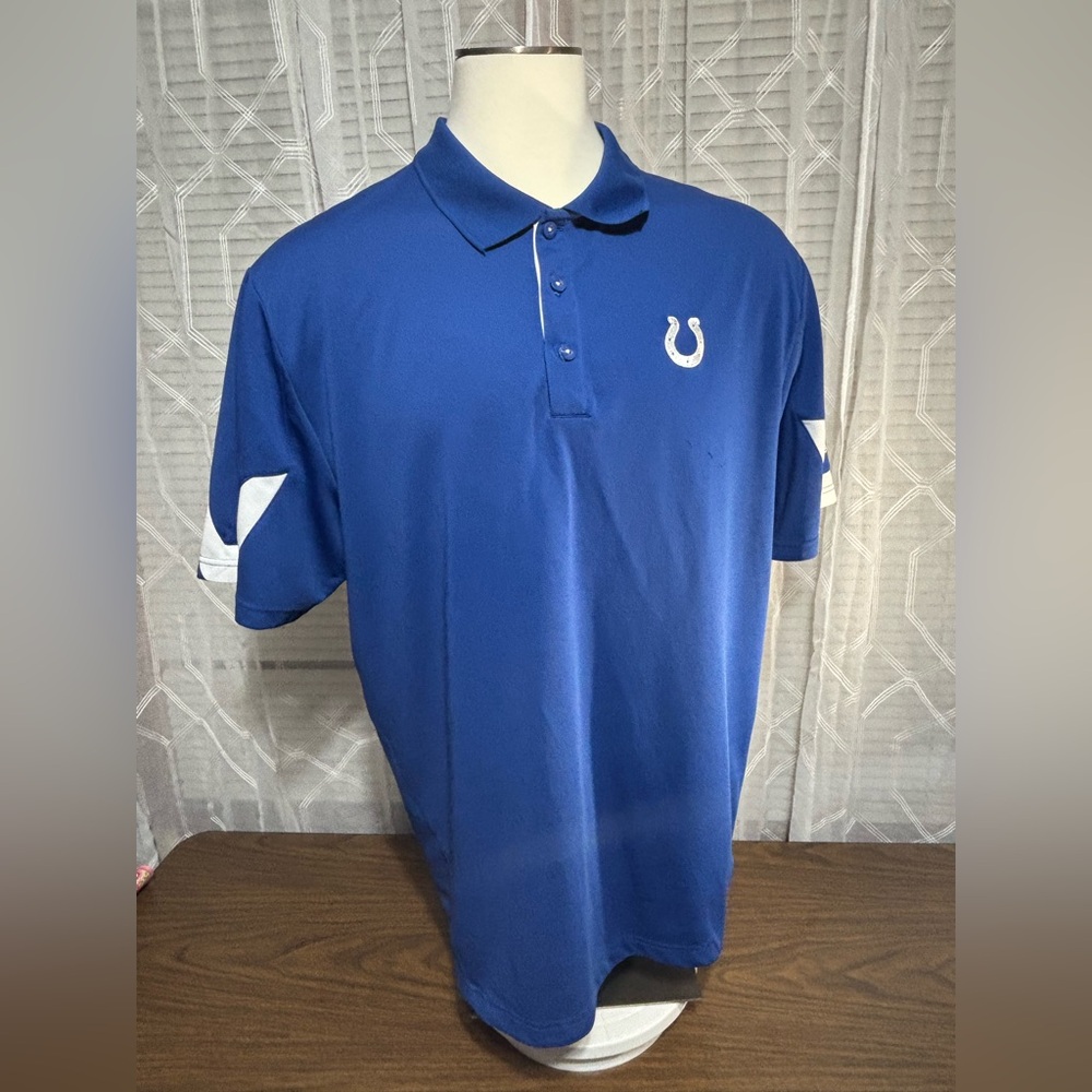 Indianapolis Colts 3X Men’s Team Polo Shirt 32”L 25” p2p small snag left chest
